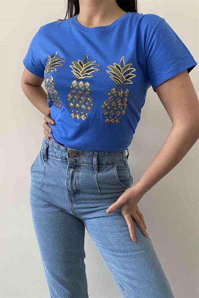 İstangül Butik Tricou cu decolteu rotund cu ananas strălucitor