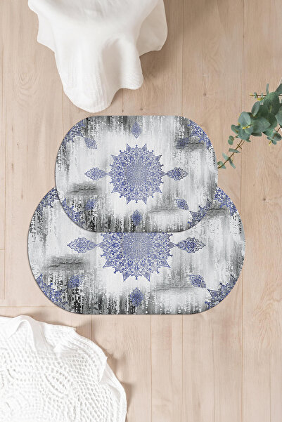 Napoli Home Ψηφιακό σετ τουαλέτας με οβάλ χαλάκι μπάνιου με απλό βικτοριανό σ...