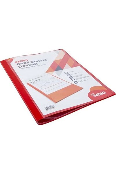 Noki 30 Pieces Red Presentation File - Pocketed