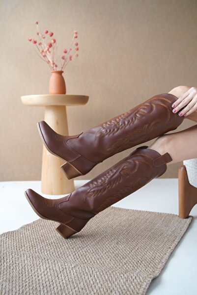 MODAADAM Γυναικείες μπότες Rendon Cowboy - Tan-Leather