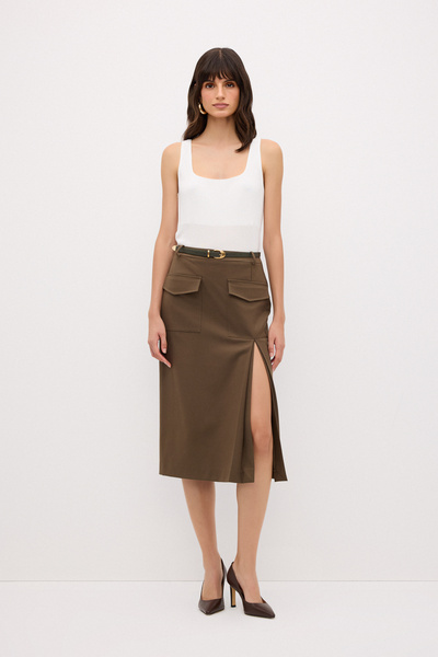 adL Cep Detaylı Yırtmaçlı Etek