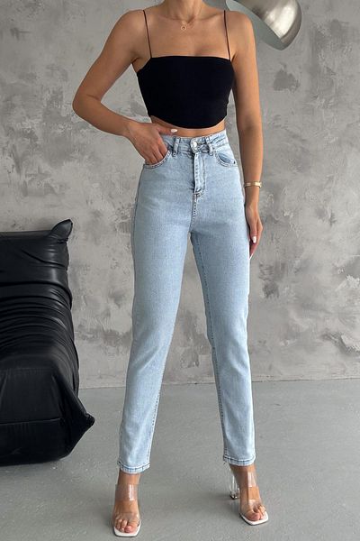İstangül Butik Ice Blue Seria Premium Mom Jean