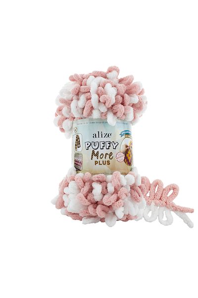 Alize 2 Pieces Puffy More Plus Hand Knitting Yarn, Finger Knitting Yarn (2 X 250 Grams) 8000