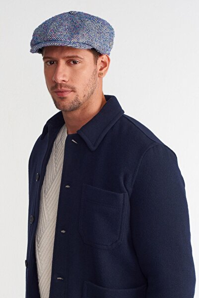 Külah Căciulă de iarnă din lână cu imprimeu în zig-zag pentru bărbați