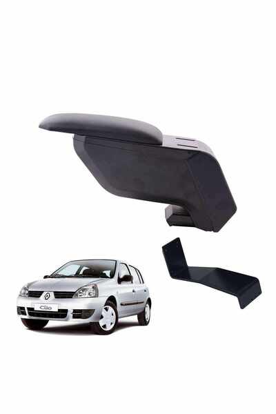 3 Tıkla Renault Clio HB 2001 Delmesiz Çelik Ayaklı Siyah Kolçak Kol Dayama