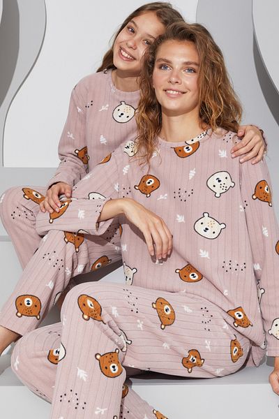Siyah İnci Σετ πιτζάμες σε σκόνη Bottom-Top Fleece 24223064