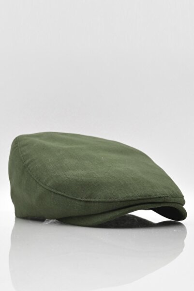 Külah Erkek Düz Pamuklu Yeşil Flat Cap Kasket