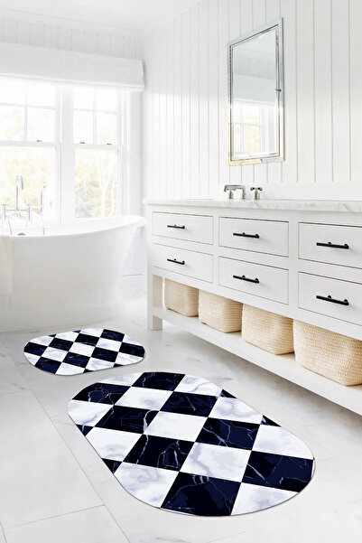 Napoli Home Set de toaletă ovală pentru baie, lavabilă digitală, cu model de ...