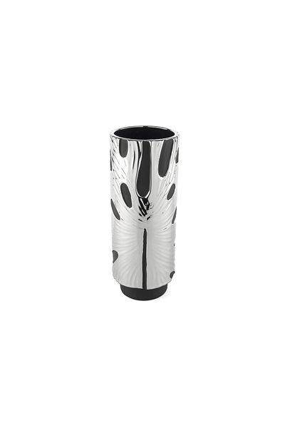 Mikasa Moor Ασημένιο Μαύρο Πορσελάνινο Βάζο 15x38εκ