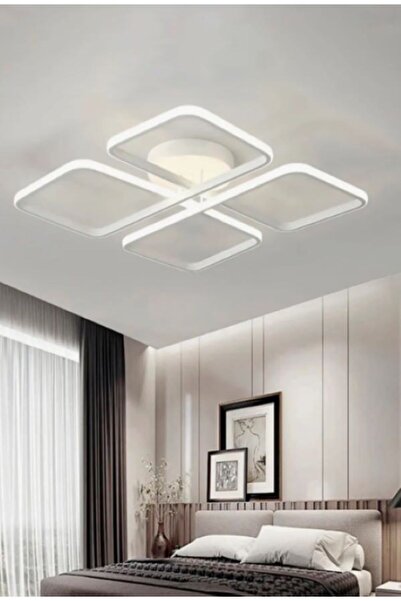 ZR AYDİNLATMA Zr Aydınlatma Beyaz Yonca 60x60cm 3000k Işık Rengi, Kumandalı L...