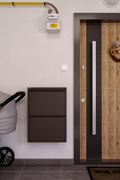 Ceha 2'li Metal Ayakkabılık - Kahverengi