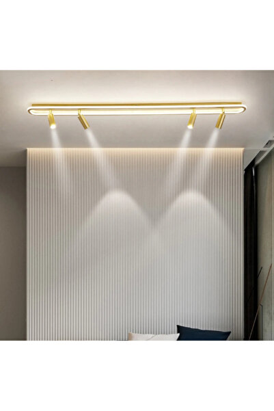 ZR AYDİNLATMA Gold Eskitme Spotlu Oval 120x16cm 4000k Işık Rengi, Kuamndalı L...