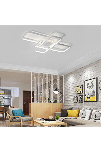 ZR AYDİNLATMA Zr Aydınlatma Beyaz 110x80cm Dikdörtgen 3000k Işık, Kumandalı, ...