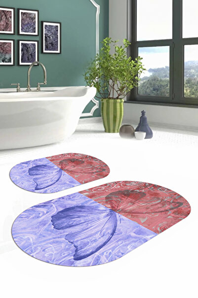 Napoli Home Set de toaletă pentru baie ovală, lavabilă digitală, colorată, mo...