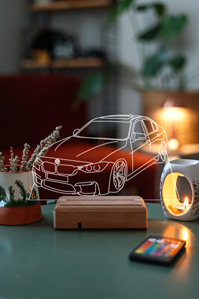 Modiwa Design Kişiye Özel Plakalı BMW F30 Hediyelik 16 Renkli Gece Lambası