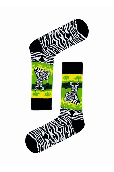 CARNAVAL SOCKS Цветни чорапи с шарка на зебра
