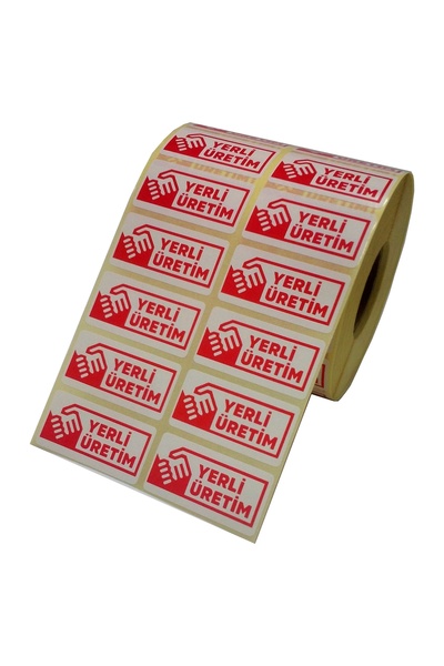 DİJİTAL BARKOD Yerli Üretim Etiketi 25x50 mm Kırmızı / 500 Adet