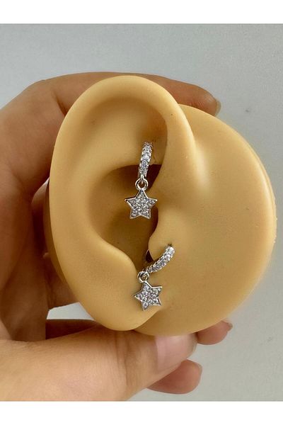 Arescollection Zircon Stone Star Minimale Halo Piercing Mug