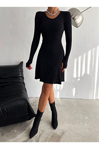 TUA MODA Μίνι φόρεμα καμισόλε TUA FASHION Γυναικείο μακρυμάνικο με λαιμόκοψη ...