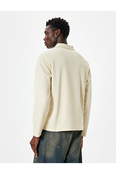 Koton Cotton Blended Polo Collar Textured Sweater