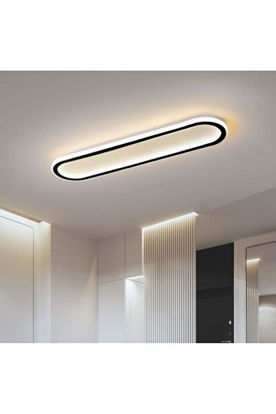 ZR AYDİNLATMA Antrasit Oval 60x16cm 4000k Işık Rengi, Kumandalı Led Tavan Lam...