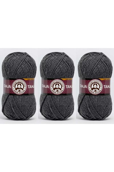 Ören Bayan Tanja 009 Dark Gray Hand Knitting Yarn - 100Gr, 3 Pieces