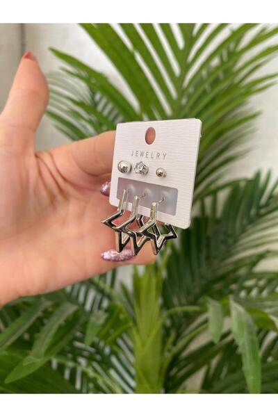 papatya aksesuar أقراط نسائية من الفولاذ المقاوم للصدأ مكونة من 6 قطع