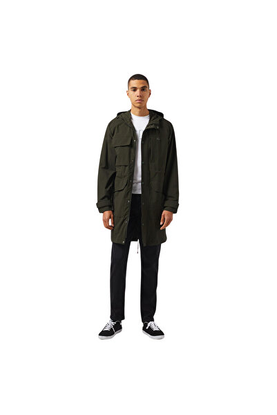 Lacoste Men's Hooded Printed Khaki Men's Coat Bh2509.L7A