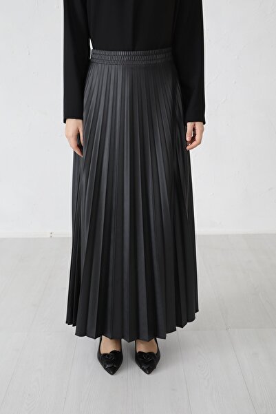 Moodbasic Leather Plisole Skirt