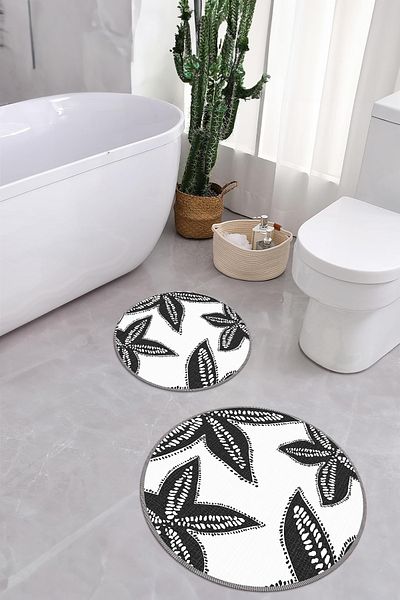 Napoli Home Set scaun de toaletă rotund pentru baie, lavabil digital, anti-alunecare, STEAUĂ DE MARE, WC-71-GRI,