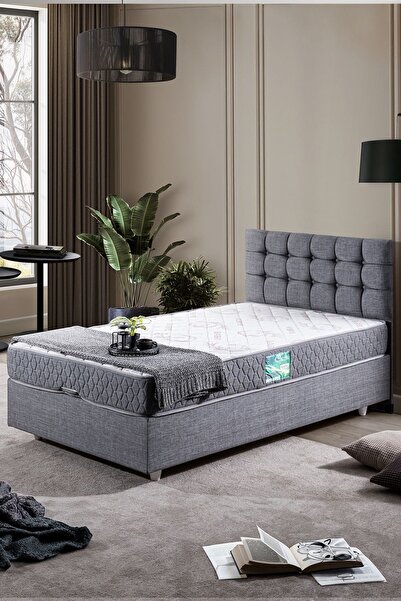 Setay Venedik Tek Kişilik Baza Başlık Comfort Yatak Seti Gri