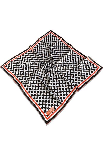 LA BOUTIQUE Eșarfă clasică cu model de dama portocalie - 1282-06 34429