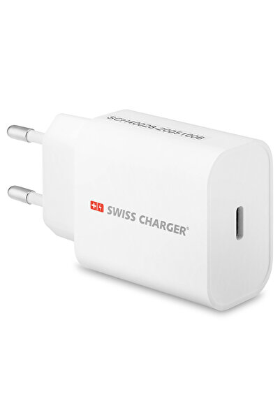 SWISS CHARGER SCH-40028 Type-C 18W Hızlı Şarj Adaptörü Beyaz
