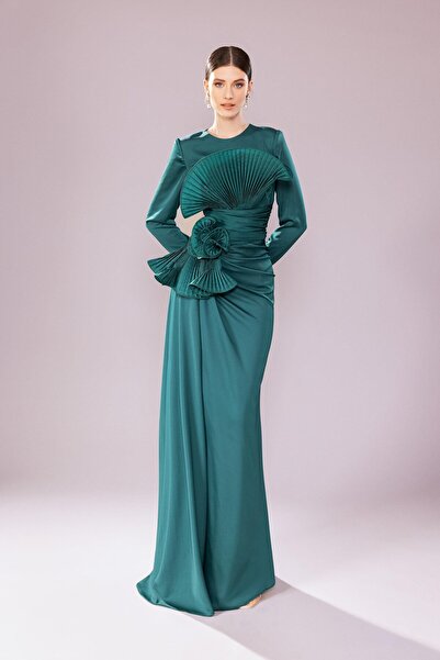 Genel Markalar Kenzel Uzun Kollu Drapeli Tesettür Uzun Elbise