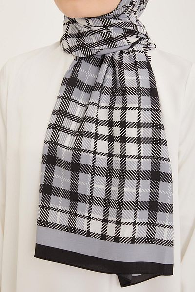 Armine Trend șal modal cu model în carouri negru-gri 4713-01