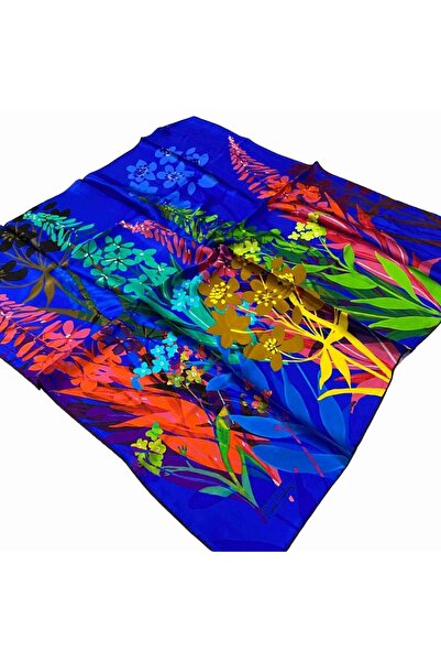 Pierre Cardin μπλε κοβαλτίου Μεταξωτό μαντήλι Sura με σχέδια λουλουδιών 42077...