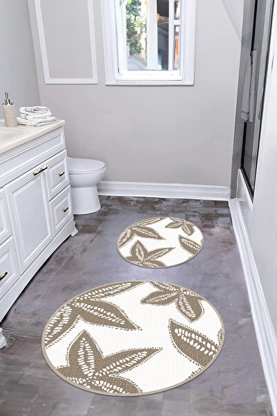 Napoli Home Ψηφιακό σετ τουαλέτας με αντιολισθητική βάση που πλένεται με στρογγυλό χαλάκι μπάνιου Starfish