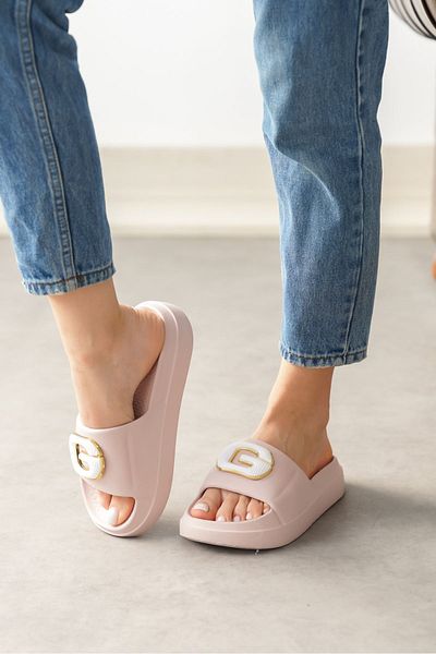 GOFFSHOES Pink Cybola Buckle Women's Slippers