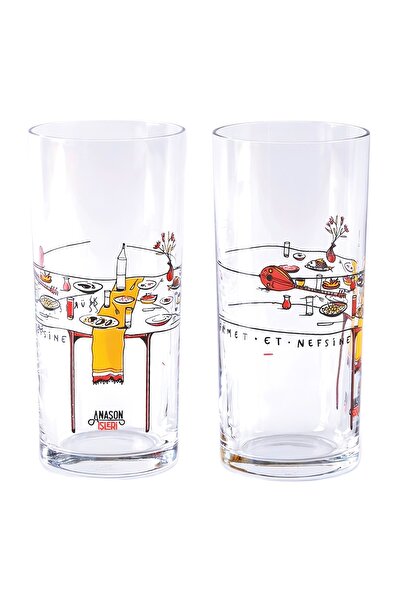 Anason İşleri Hürmetli Rakı Kadehi 2'li Set
