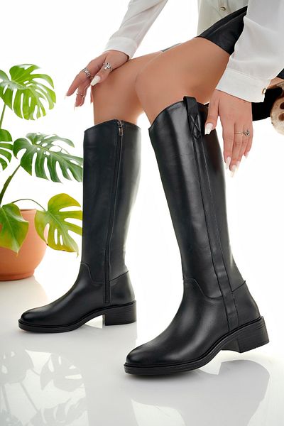 NOSEY SHOES MODEL ASHLEY CIZME CU FERMOAR LATERAL PÂNĂ LA GENUNCHI PIELE VERITĂ