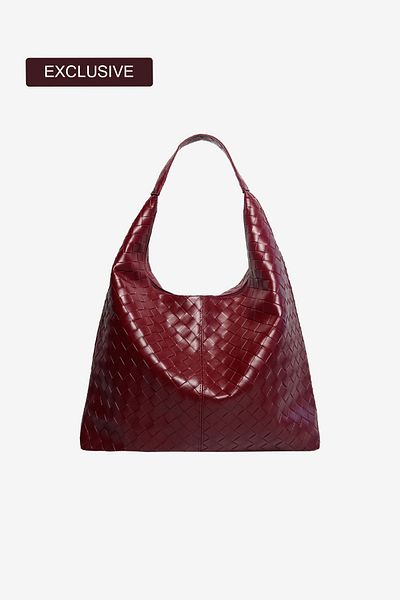 MARSEPTUN Milan Knitted Textured Claret Red Matte Bag
