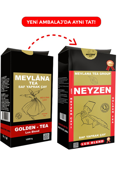 Mevlana Çay Neyzen Mevlana Tea Group Saf Yaprak Golden Tea 1000gr - %100 Gara...