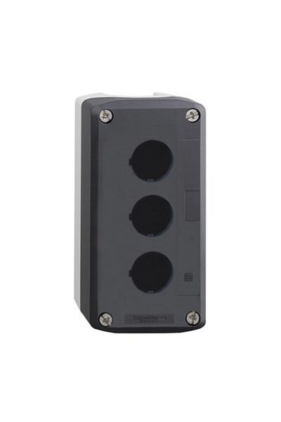 Schneider Electric Dark Gray Blank Enclosure Cover with Grey Base - 3 Cutouts Xald03