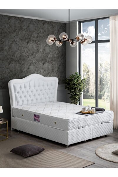 Setay Camelli New Baza Başlık Delüx Ortopedik Yatak Seti, Beyaz