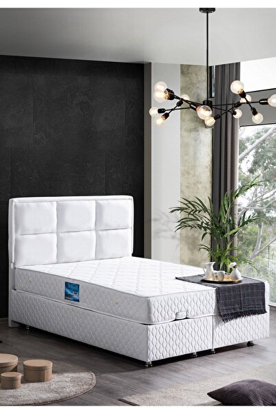 Setay Grand Ikili Set, Çift Kişilik Baza Başlık Seti, Beyaz