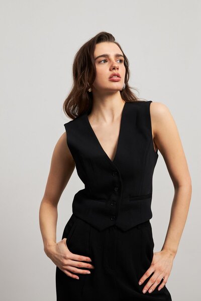 YOUR NAME Жіночий чорний жилет з підкладкою