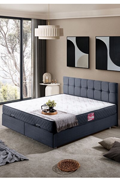 Setay Berlin Çift Kişilik Baza Başlık İkili Set Lacivert