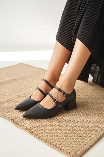 GOFFSHOES حذاء جوفيس نسائي بكعب منخفض - جلد أسود