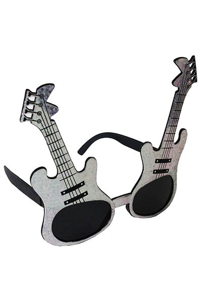 Minerva Silver Color Rockn Roll Guitar Shaped Party Glasses 15x15 Cm