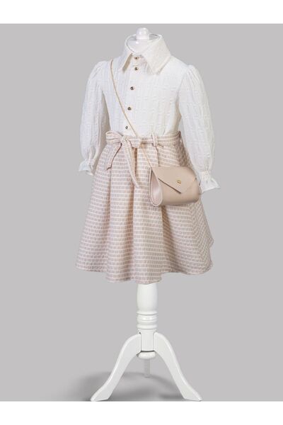 Generic Brand Girl's Jeans Dress with Shirt and Bag